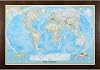 Craig Frames Wayfarer, Classic World Push Pin Travel Map, Dark Brown Veneer Frame and Pins, 24 by 36-Inch