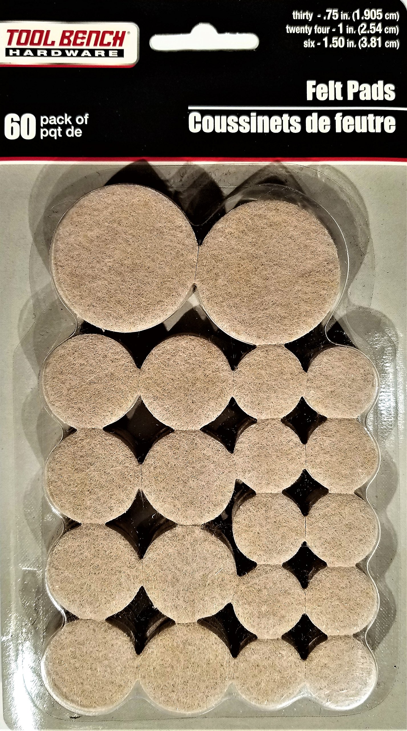 Tool Bench Felt Protectors, Beige, 60 Pack