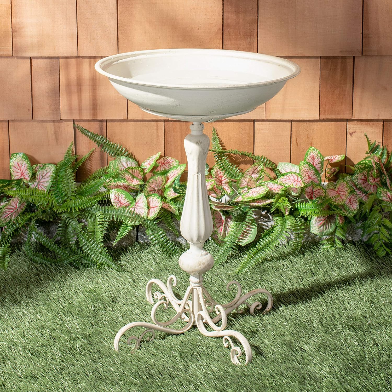 Safavieh PAT5023A Outdoor Collection Orian Pearl White 27-inch Bird Bath