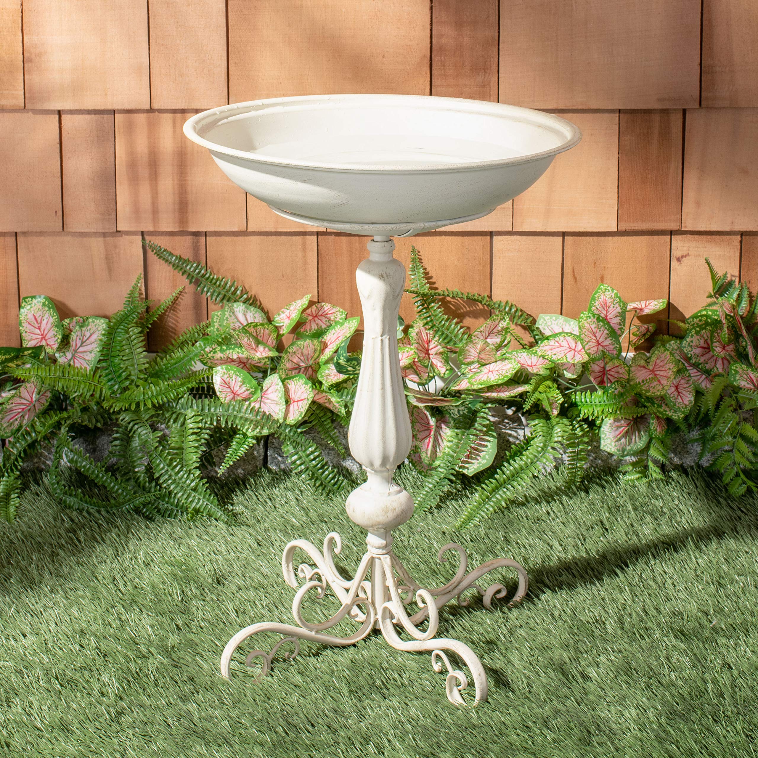 SAFAVIEH PAT5023A Outdoor Collection Orian Pearl White 27-inch Bird Bath