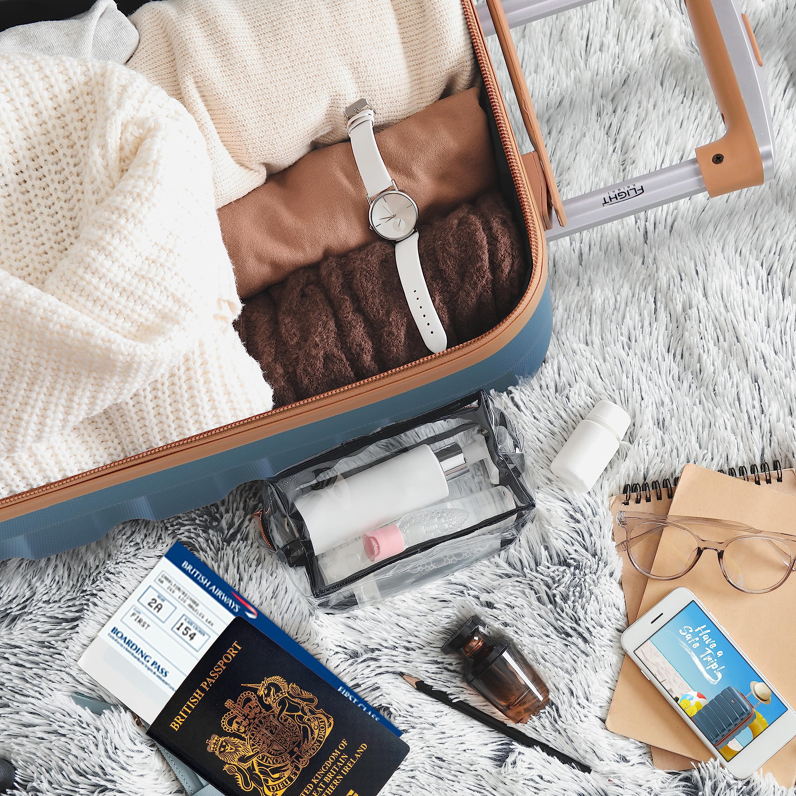 Flight Knight Case 3er-Pack Leichtes Starres ABS-Handgepack Mit 4 Radern, Zugelassen Fur Uber 100 Fluggesellschaften, Darunter Air France, Ryanair Und EasyJet, 55x35x20cm