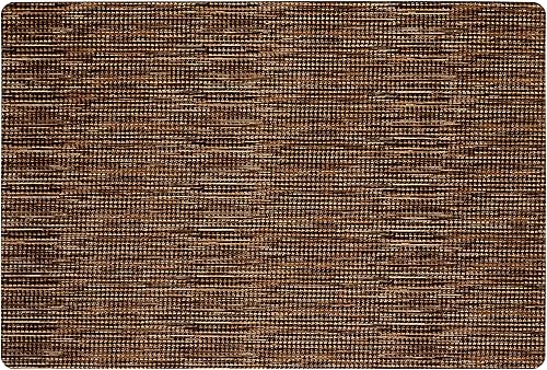 TOWN & COUNTRY BASICS Smooth Step - Tapete de cocina de perfil bajo, lavable a máquina, con respaldo antideslizante, marrónbeige, 24 x 35 pulgadas