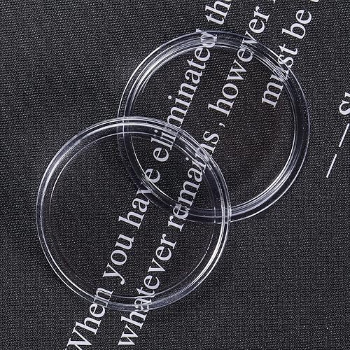 Miniatura 3 de 100 unidades de 0.984 in titular de la moneda cápsulas transparente redondo plástico contenedor contenedor de monedas para suministros de colección