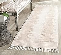 Vista 11 de Safavieh Montauk Collection MTK752A Alfombra pequeña de algodón tejida a mano, Algodón, Beige