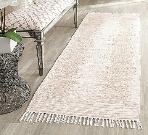 Miniatura 11 de Safavieh Montauk Collection MTK752A Alfombra pequeña de algodón tejida a mano, Algodón, Beige