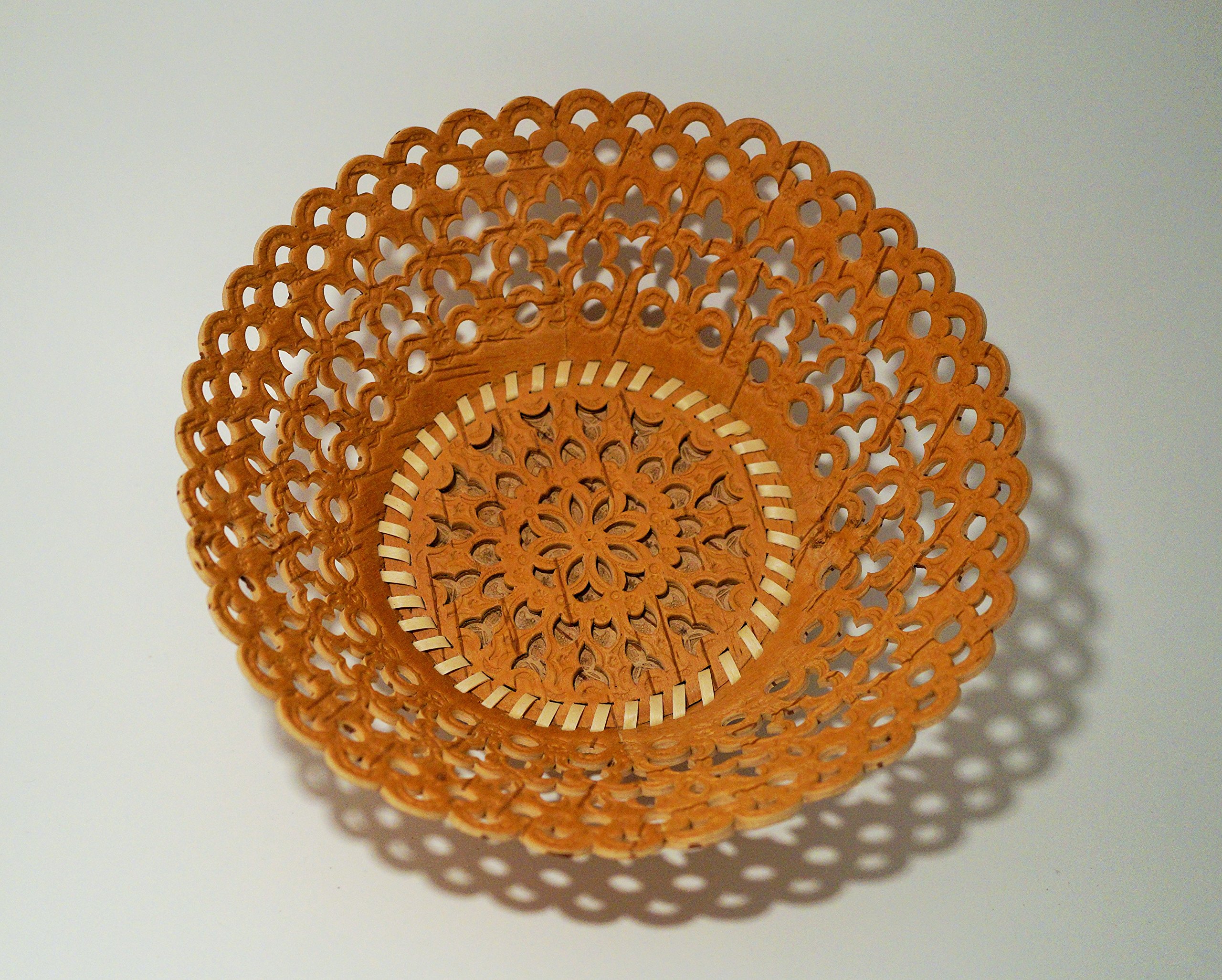 Russian Art Wooden Birch Bark Vase