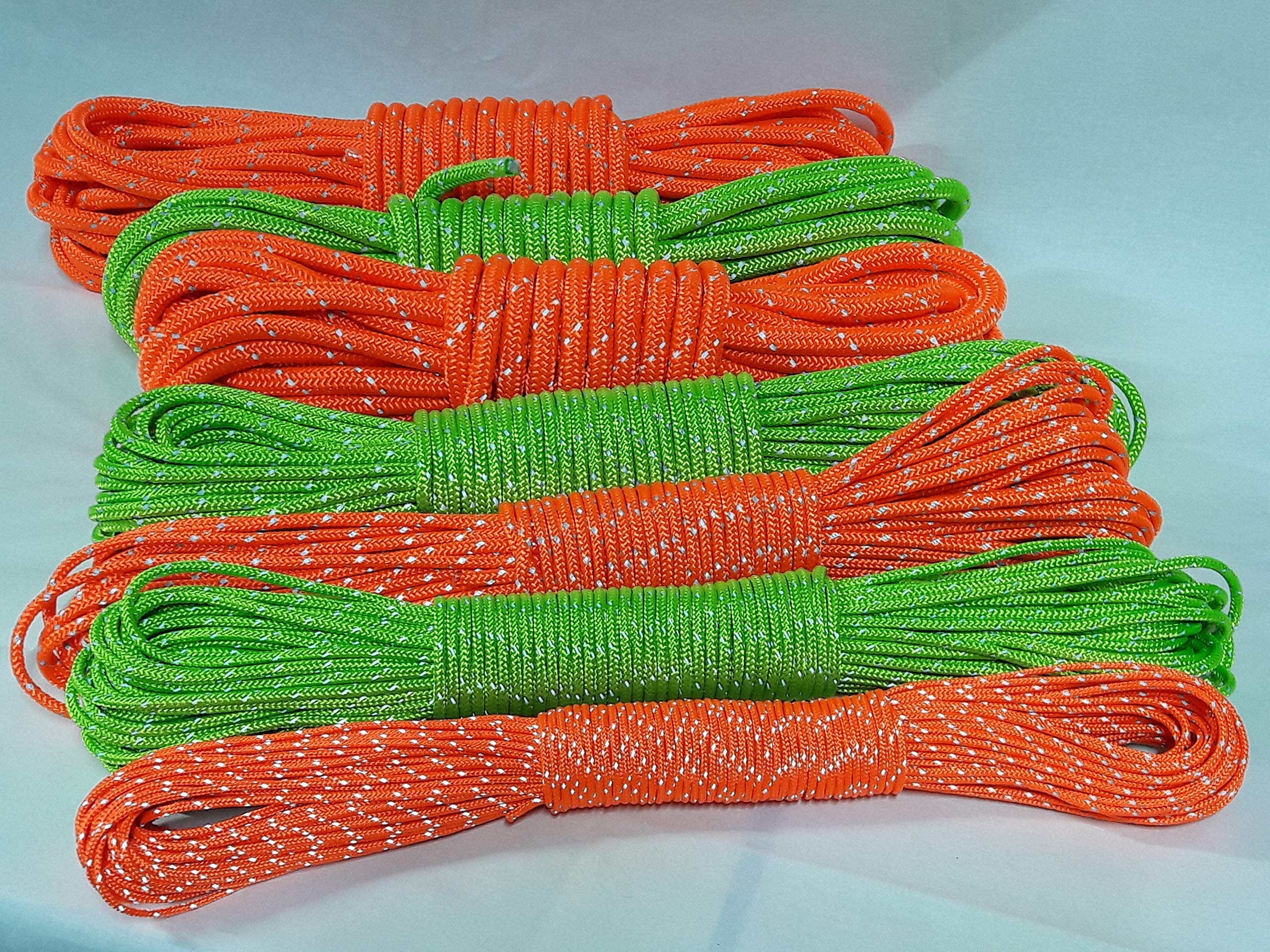 OuM 100m Polyesterseil reflektierend, leuchtende Farben (0,48€-1,25€/m)