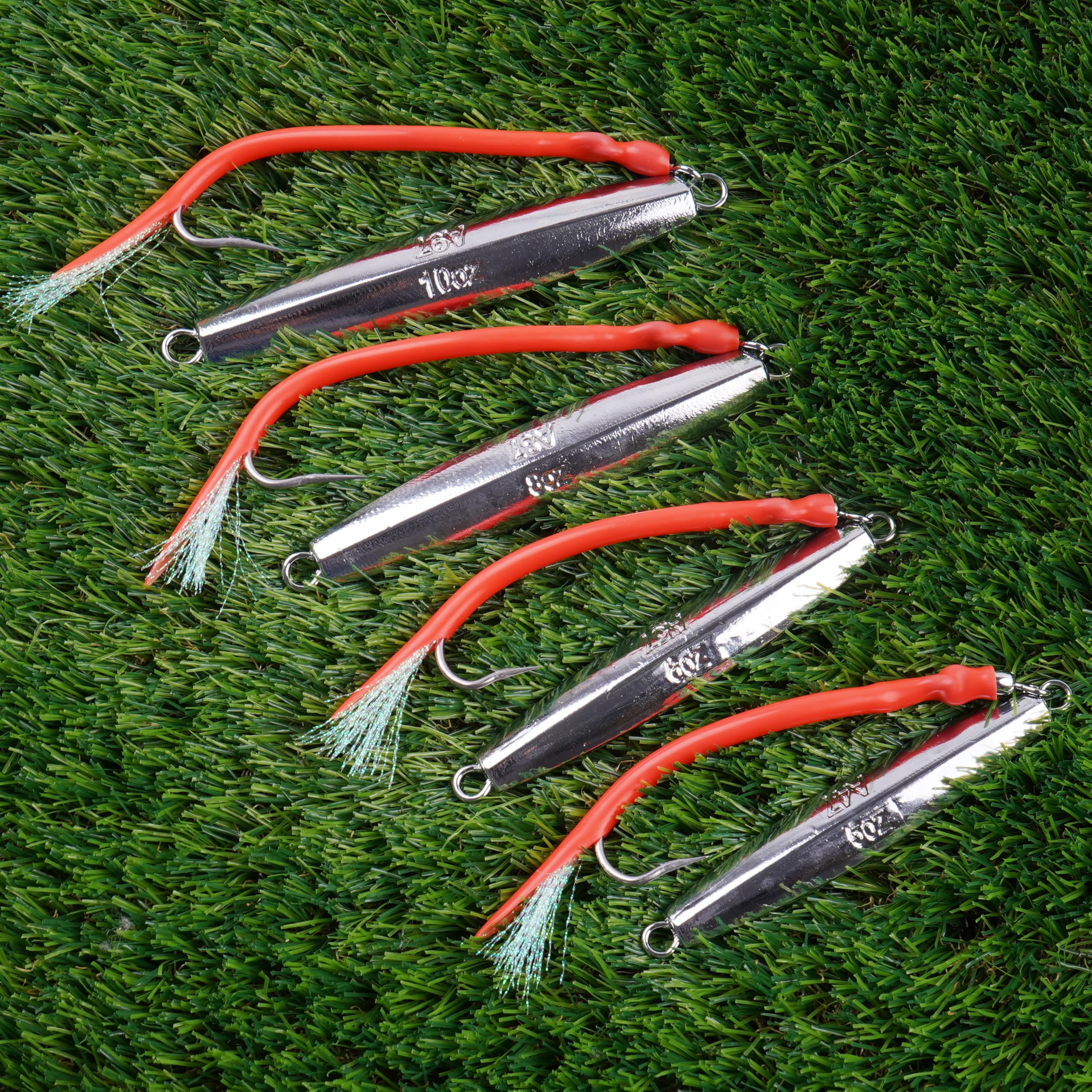 Diamond Jigs, esche da pesca in acqua salata, cucchiaio da jigging con coda a tubo diviso, gancio in acciaio inox, esche per pesca in mare profondo, offshore, pesca sul fondo