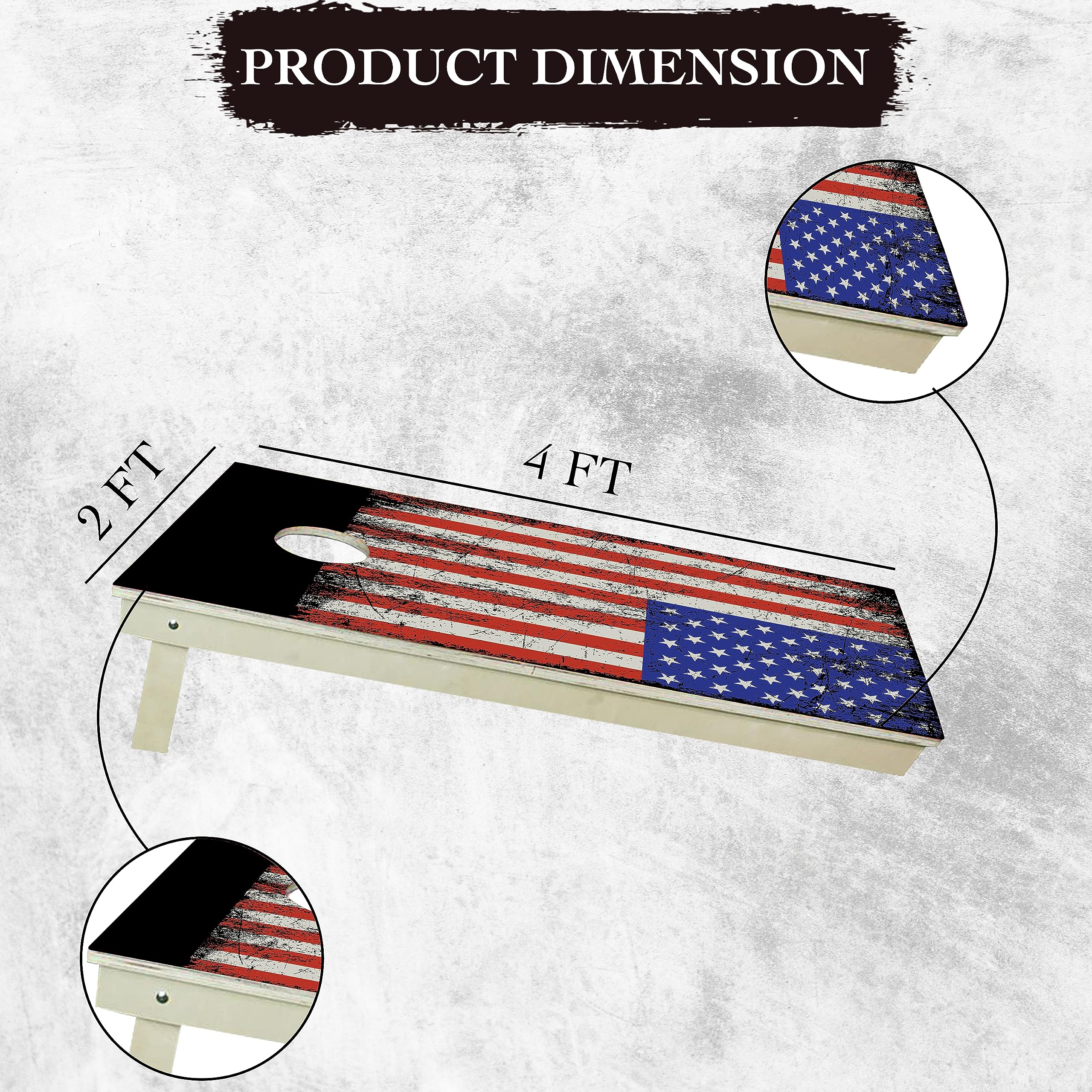 CornholeGamesUSA Professional Cornhole Set with Bags - Regulation Size Corn Hole Boards - Bean Bag Toss Game for Adults - Includes Score Tower and Carry Bag