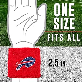 NFL Buffalo Bills Franklin Sports Buffalo Bills Embroidered Wristbandsnfl Embroidered Wristbands, Red, One Size