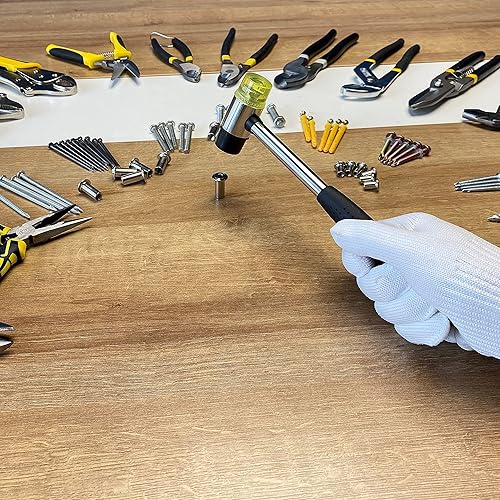 Miniatura 29 de BOOSDEN Juego de mazos de goma, paquete de 3 unidades de 10 onzas, 20 onzas y 36 onzas, con gancho, cabeza sólida y mango de agarre ergonómico