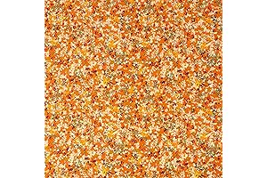 Singer 100% Cotton, Orange Floral Packed Fabric