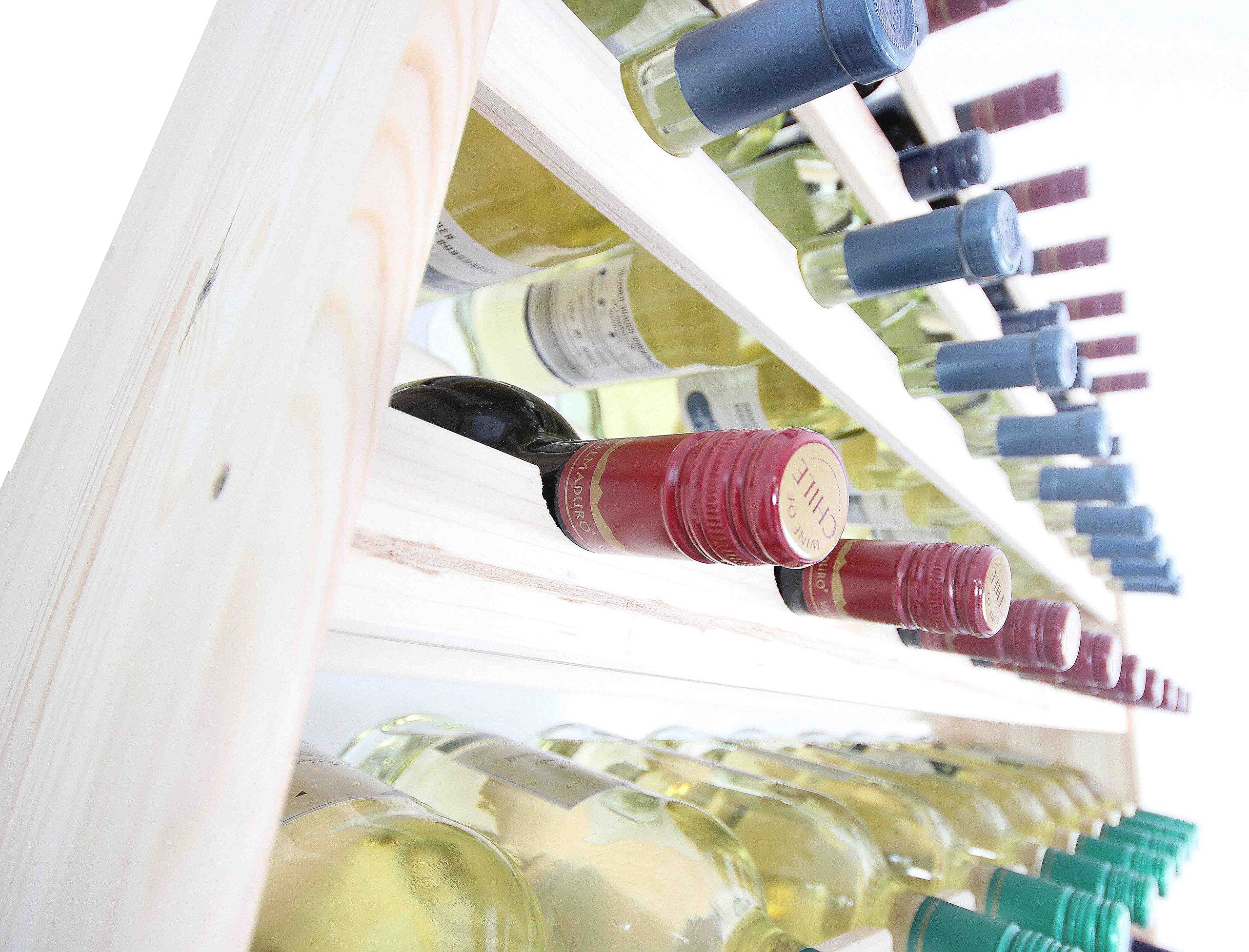 Etagère à Vins En Bois Massif Len Solid 135 Bouteilles - Design Robuste Et Élégant