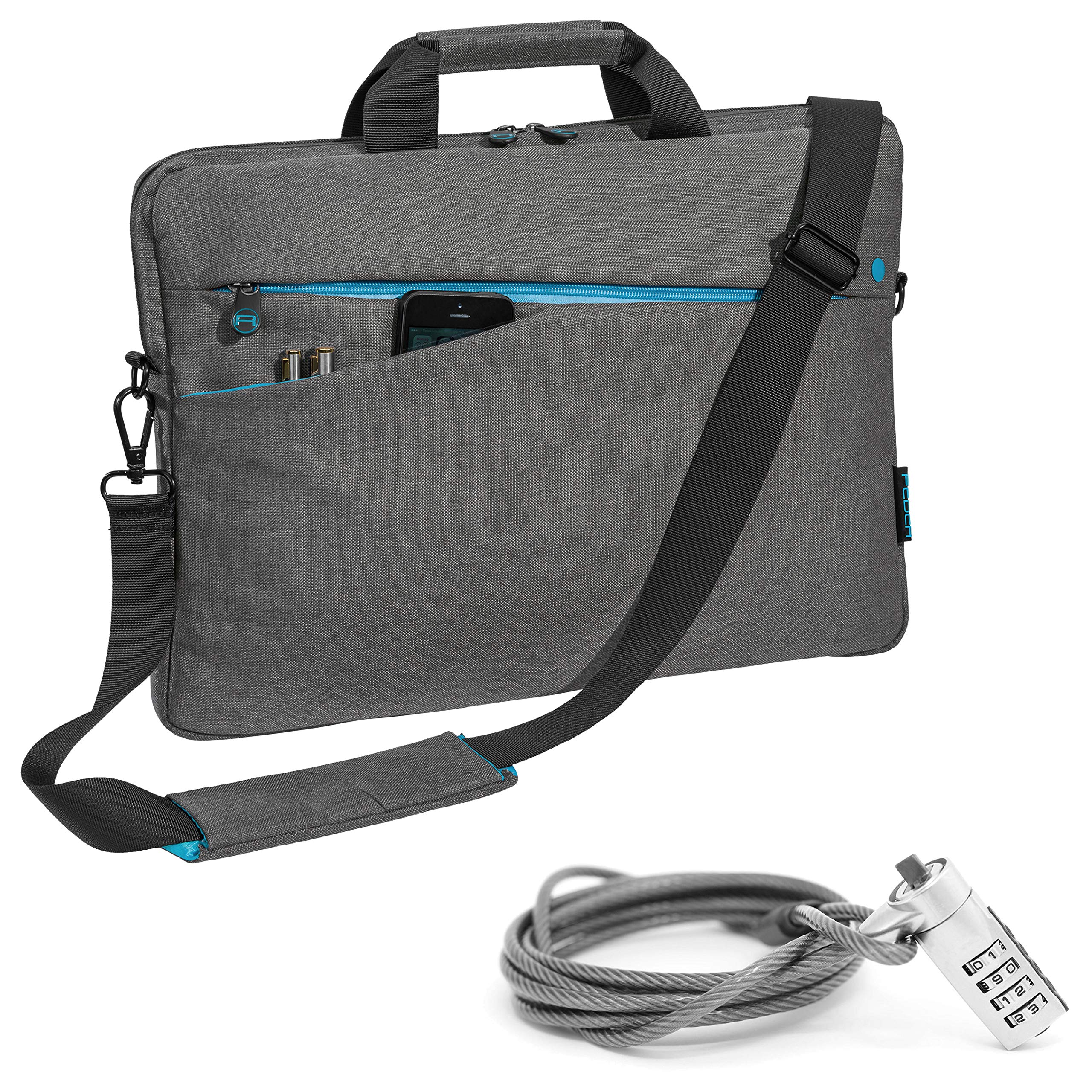 PEDEA torba na laptopa "Fashion" torba na notebooka do 17,3 cala (43,9 cm), torba na ramię z paskiem na ramię, w zestawie zamek do notebooka, szara