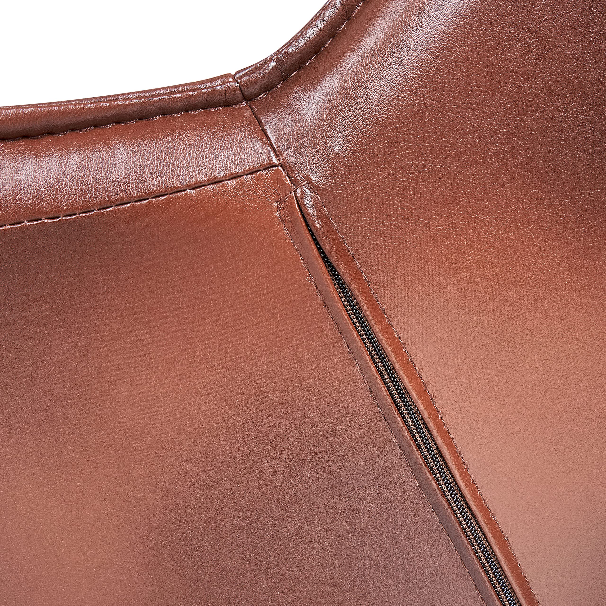 Beliani Élégant Fauteuil de Bureau Pivotant à Hauteur Réglable en Cuir PU Marron Newdale