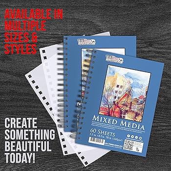 Illustration Workbook アメリカン雑貨 デザインブック Spiral Bound Sketchbook. Mixed Media Drawing Book. (8.5