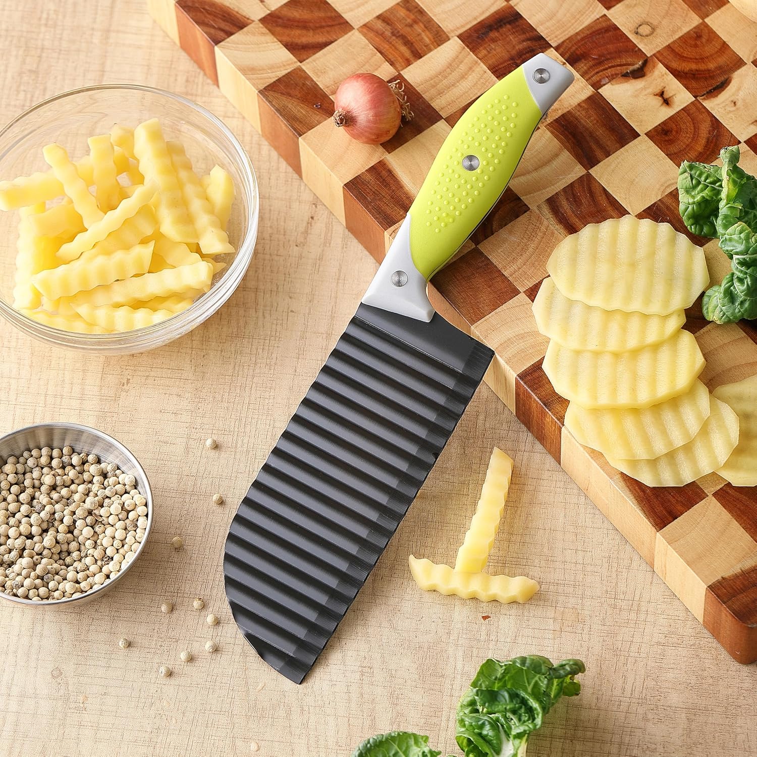 Crinkle Cutter, Wave Cutter for Veggie, Potato, Cucumber, Carrot and Fruit