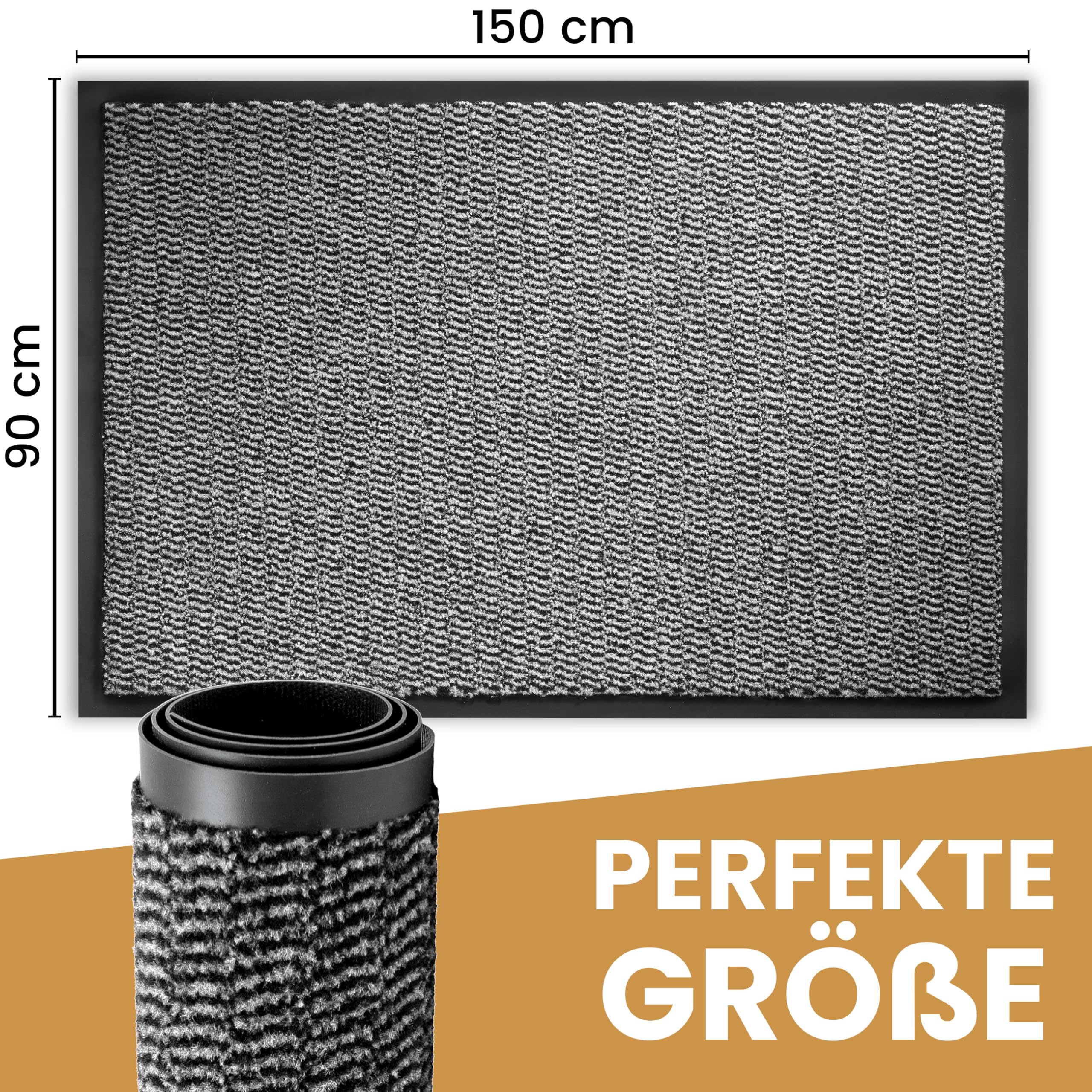 Bodenständig Pulito: lo zerbino definitivo per interni – parte superiore in tessuto assorbente (S-XXL), perfetto come zerbino 90 x 150 per interni ed esterni coperti. Zerbino grande XXL