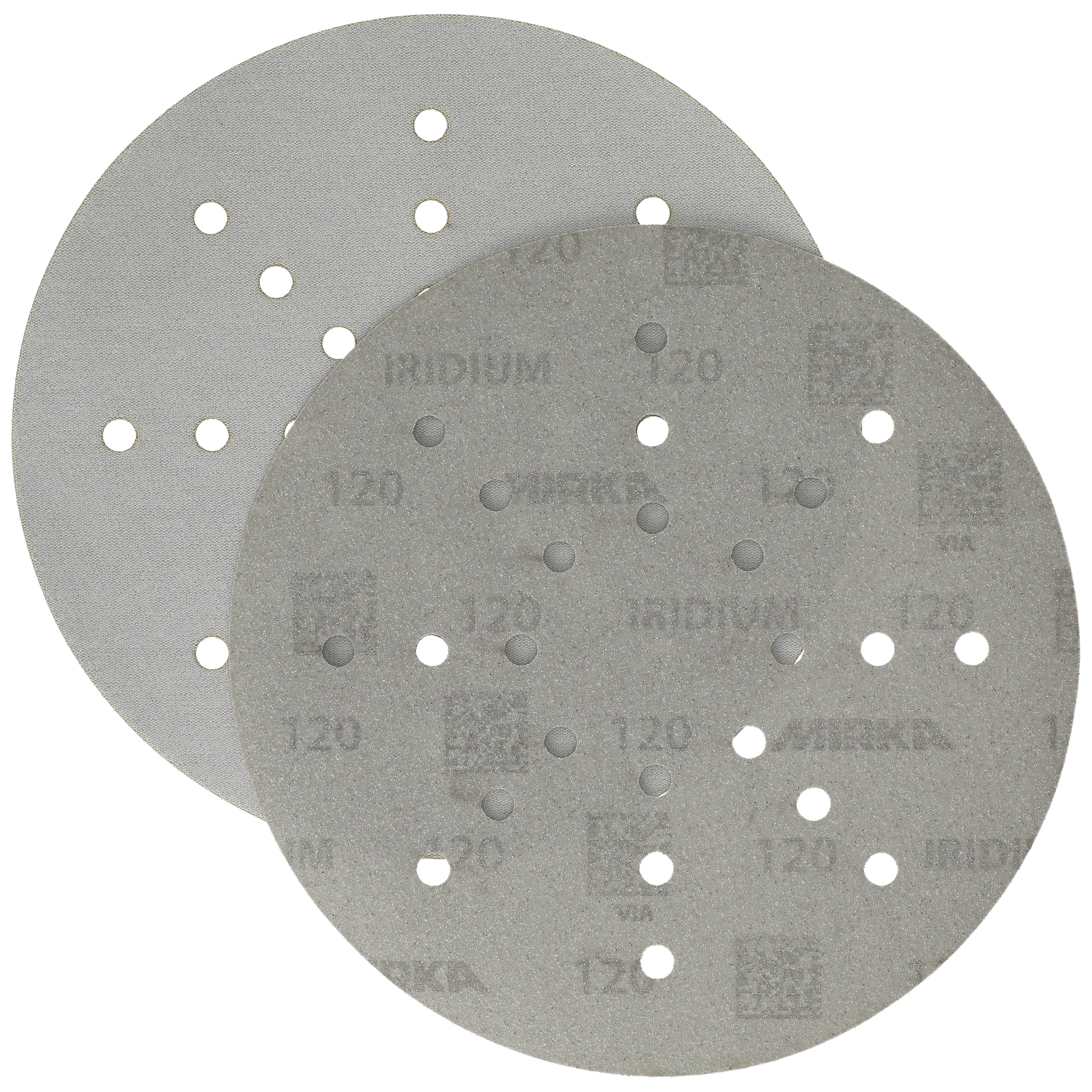Mirka Papel de lija Iridium Ø 225 mm Grano 120 25 discos cierre adhesivo