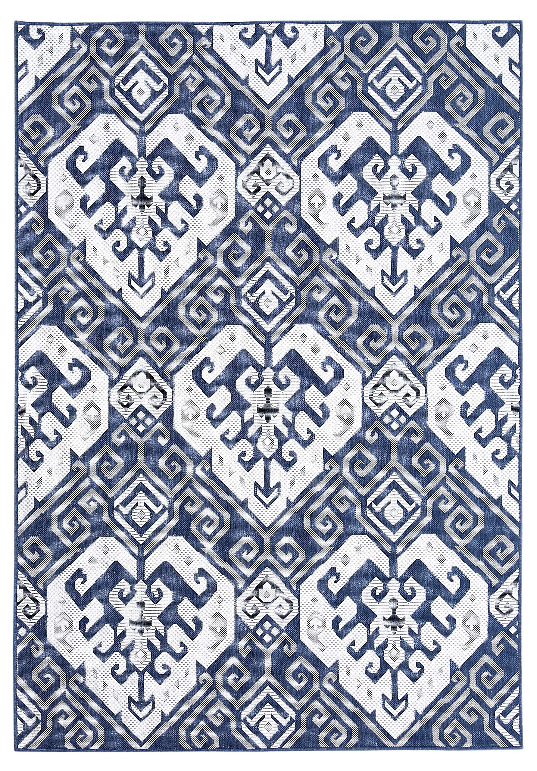 PRIYATE Oriental Design Indoor/Outdoor Area Rug 8' x 10' – Traditional Style Medallion Collection - Easy to Clean, Pet Friendly, High Traffic Carpet - Patio, Deck, Hallway, Living & Dining Room