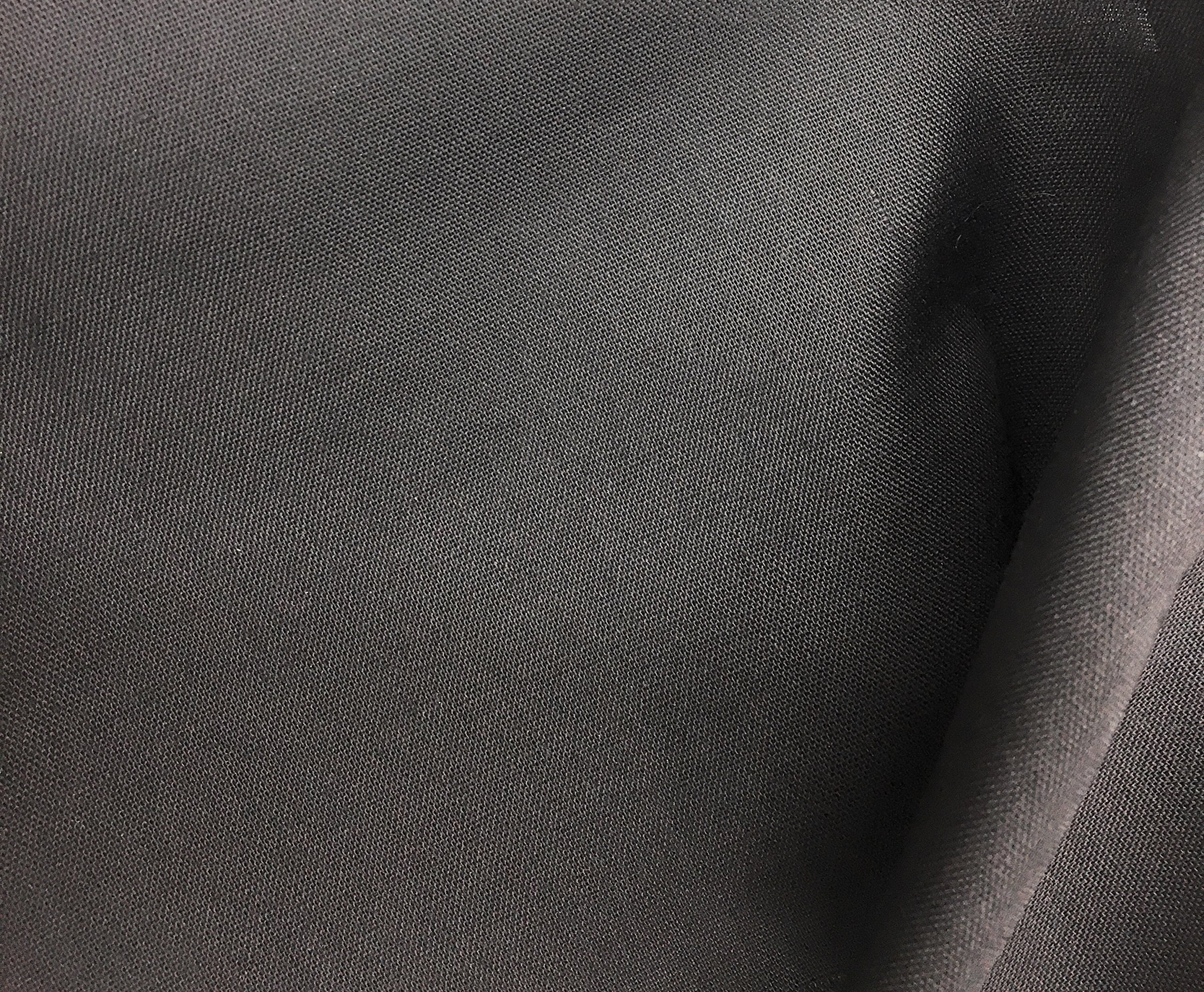 Black Cotton Woven Sew-On Interfacing Med. Weight Tight Weave_Lining, 3 Yards x 45"