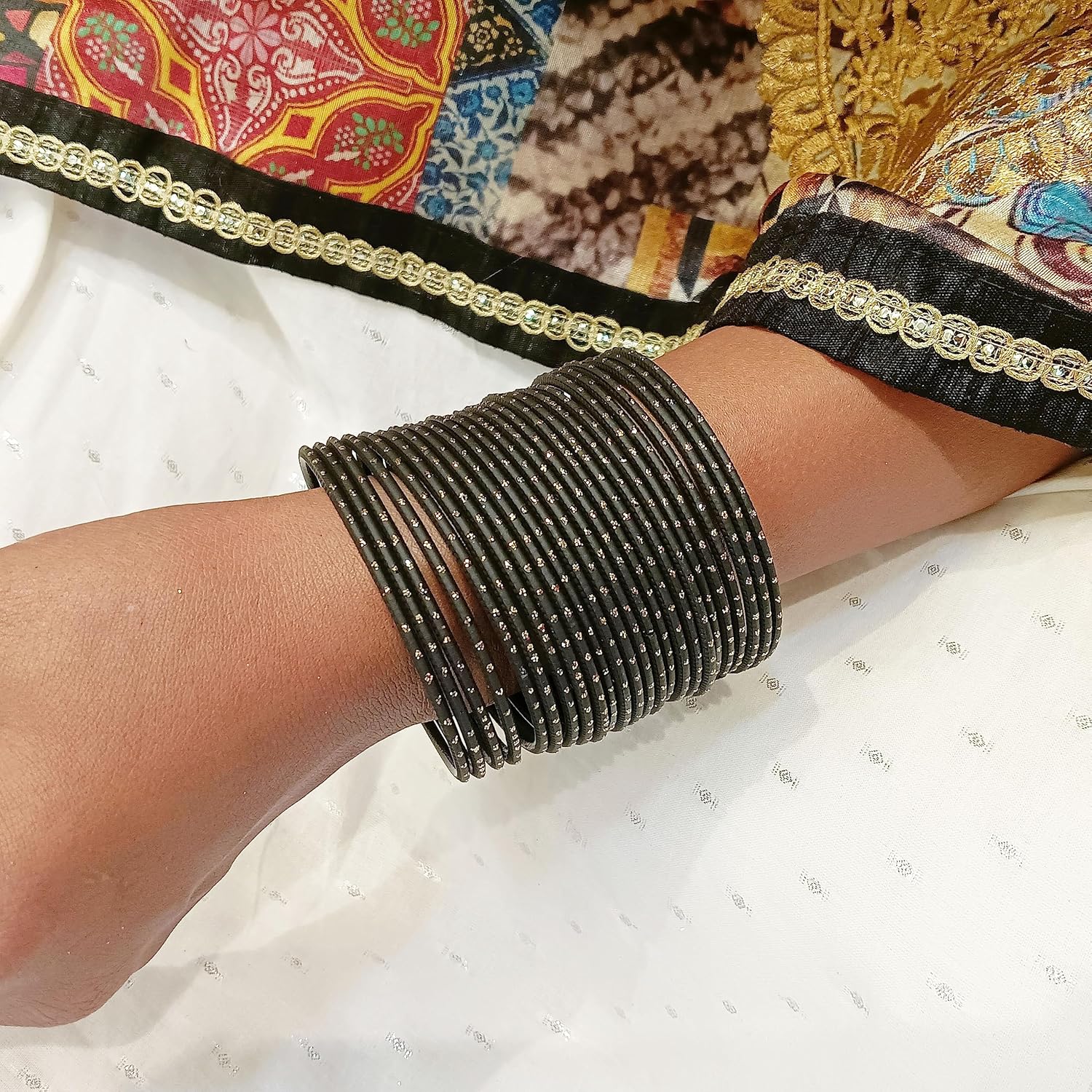 Efulgenz Indian Bangles Set Bollywood Plain Metal Bangle Bracelets Wedding Bangles Costume Jewelry for Women - Image 4