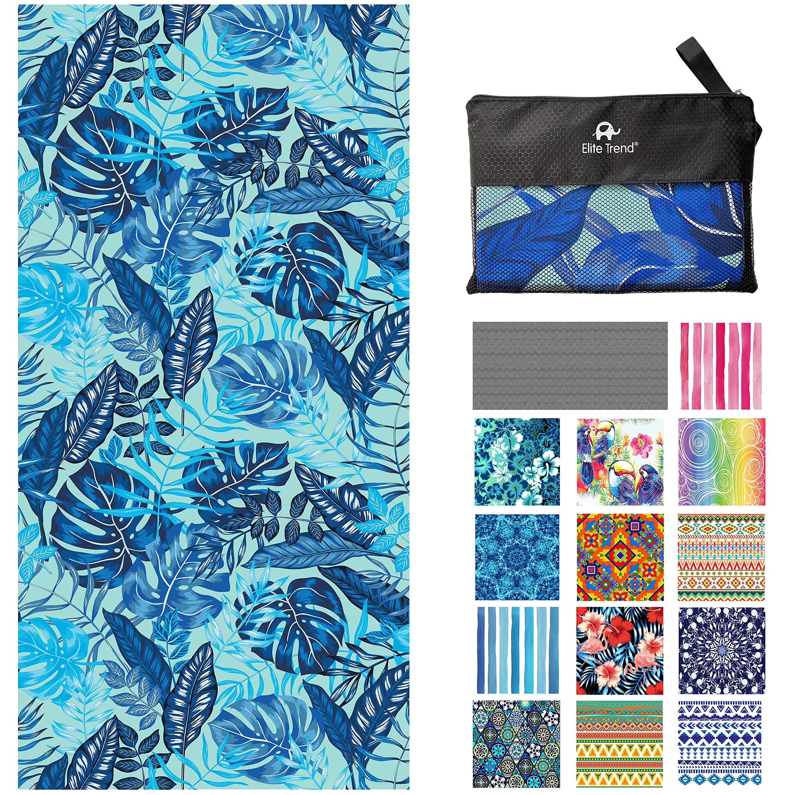 Elite TrendMicrofiber Beach Towel - Extra Large 78x35 Inch Sand Free Quick Dry Towel for Travel, Swimming, Pool, Yoga, Hiking, Camping – Lightweight Fast Drying Microfiber Towel Compact for Adults