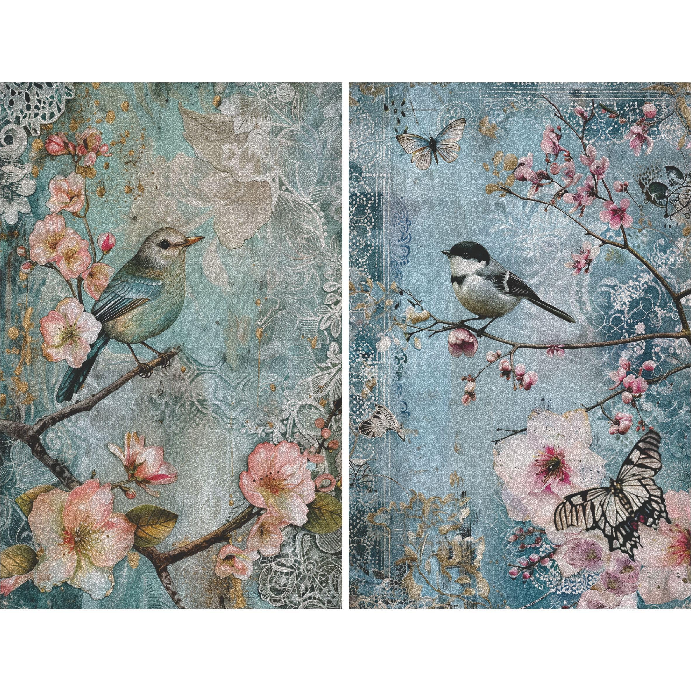 Papier De Riz Japonais Vintage, 20 X 26,6cm (6pc) - 6 Motifs