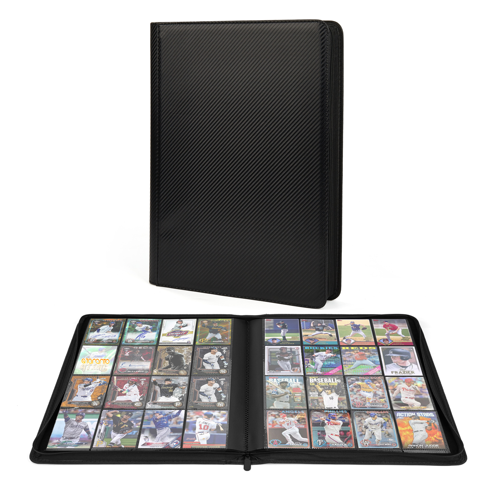 Amazon.com: Premium 1000+ Pockets Trading Card Binder, 16-Pocket Ringless  Side-Loading Album for TCG, MTG, Lorcana, Sports & Standard-Size Cards  (Yellow) : Toys & Games