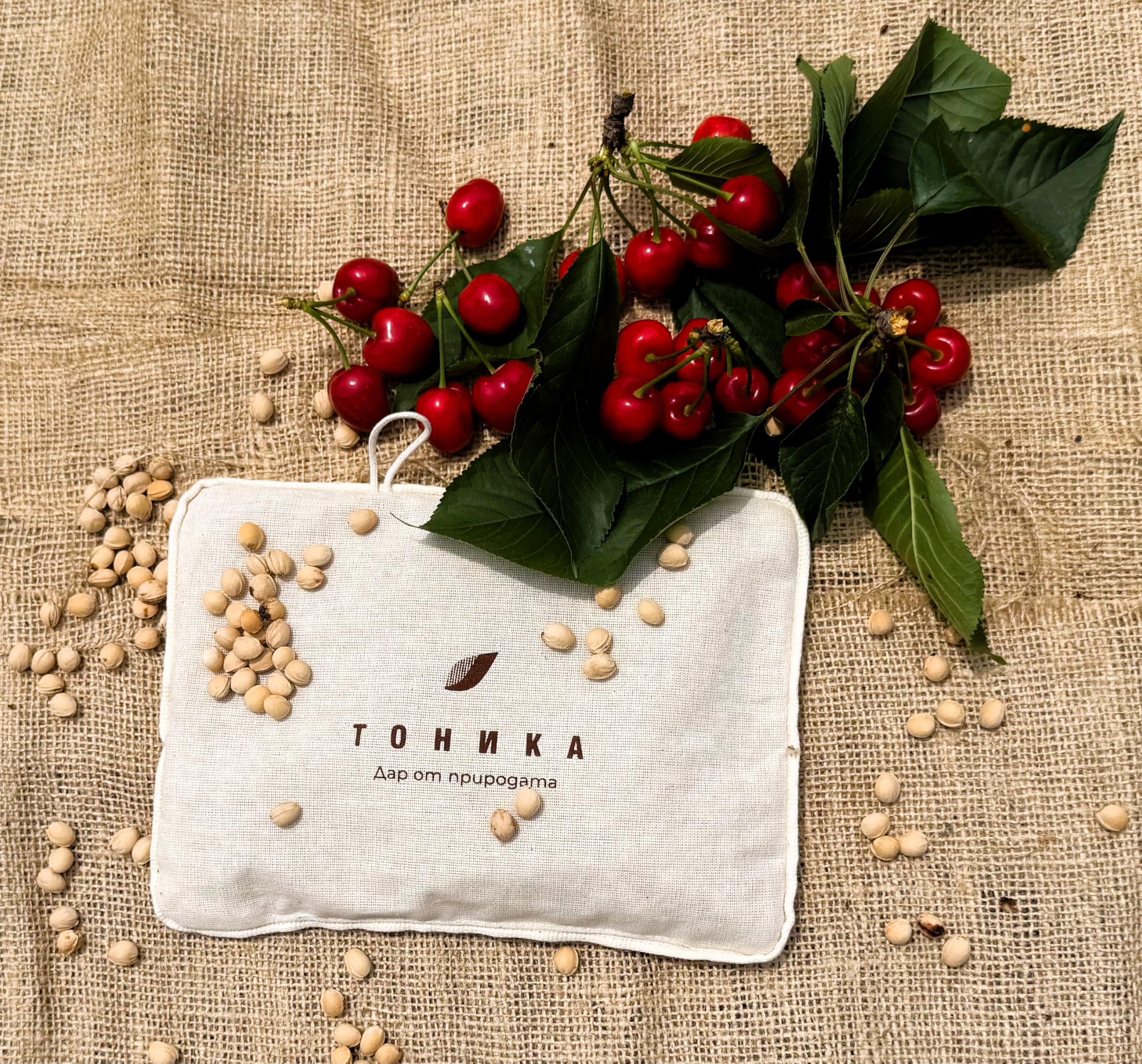 Tonika Cherry Kernels Pillow 250g Suitable for Neck & Joint Pain + Natural Heating Bag