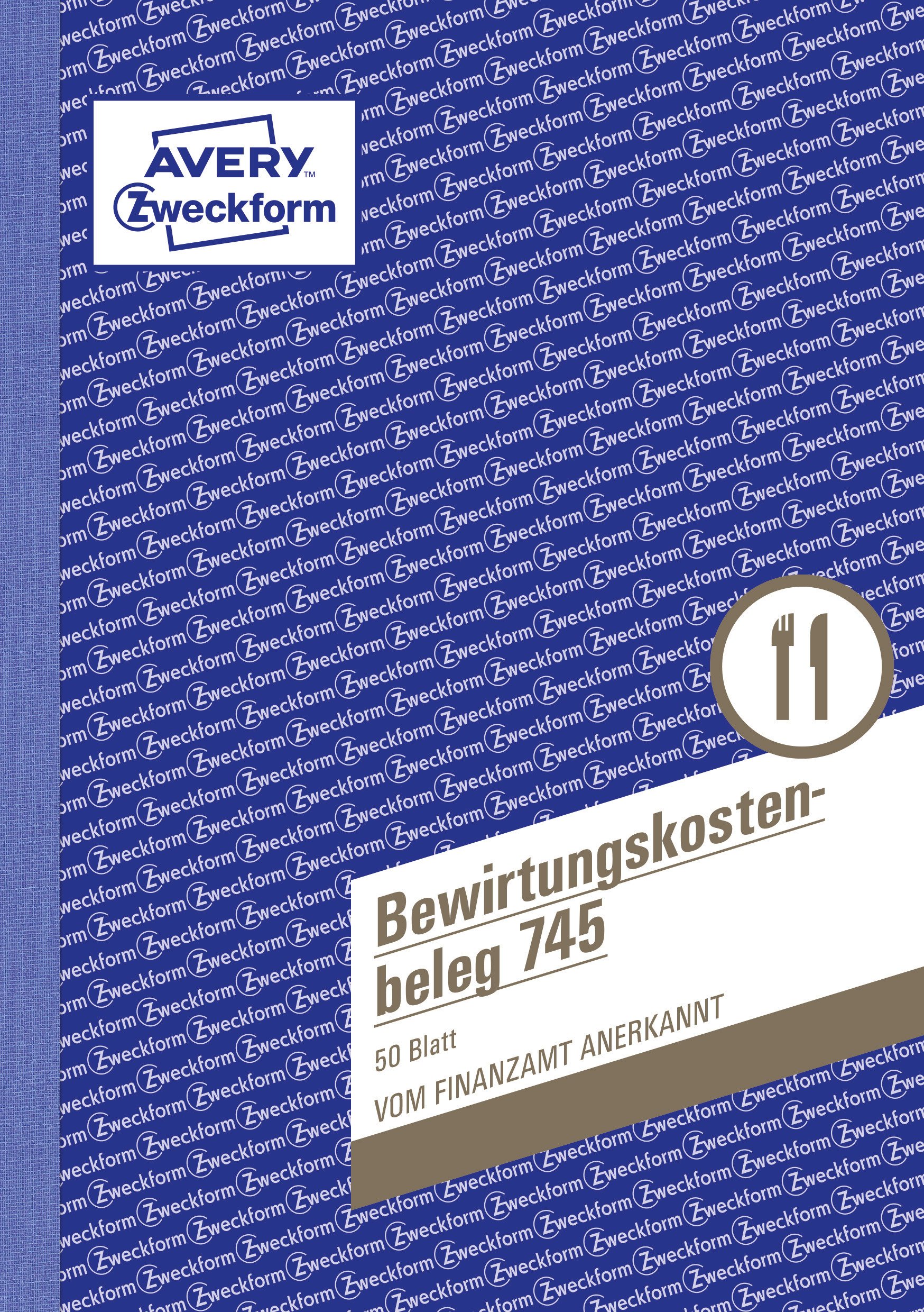 Avery Zweckform 745 Catering expenses slip (A5, micro perforated, 50 sheets) Blue (white leaves)