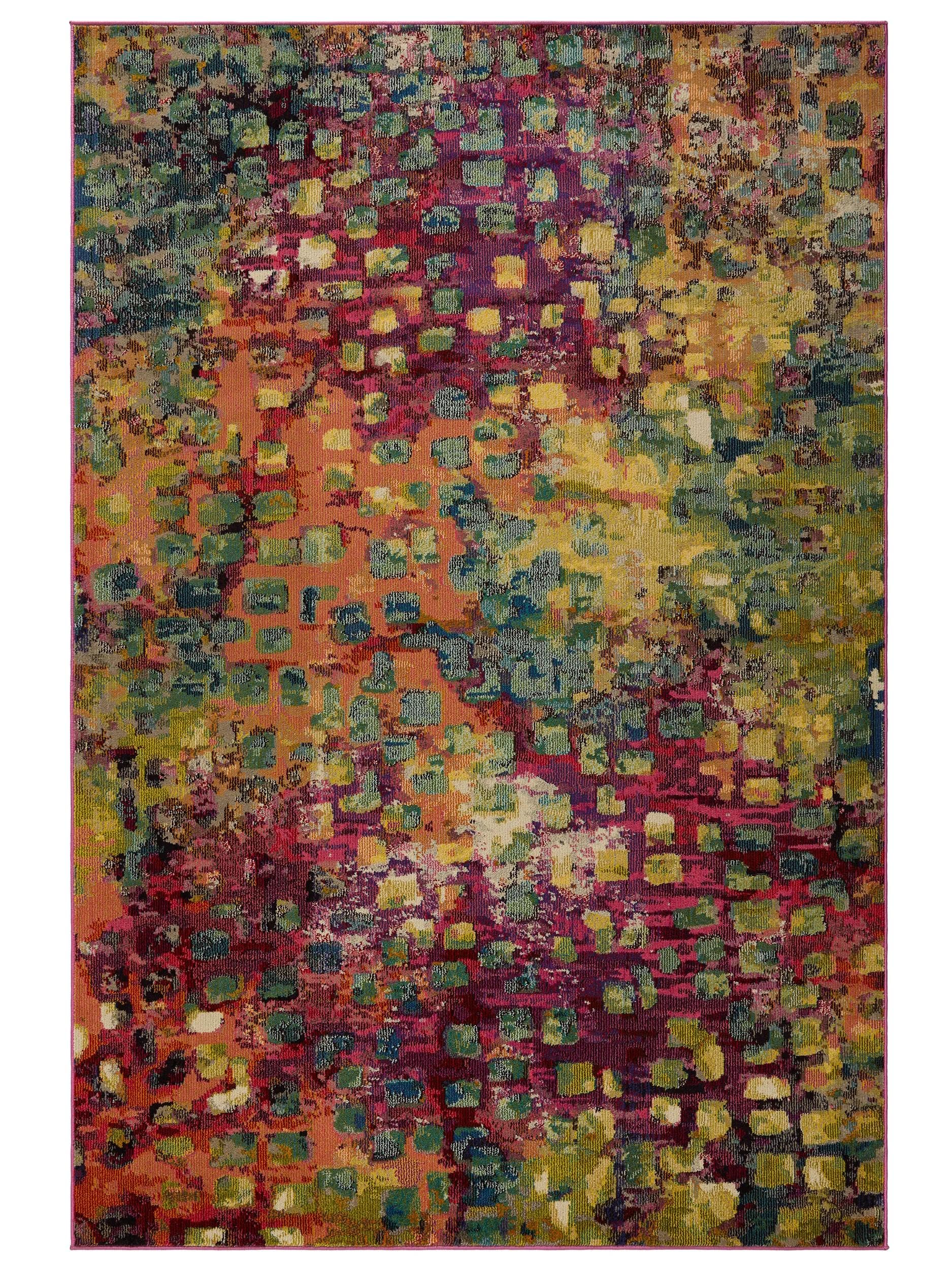 Tapis Poil Ras CASA Multicouleur 120X170 Cm - Tapis Poil Court Design Moderne pour Salon