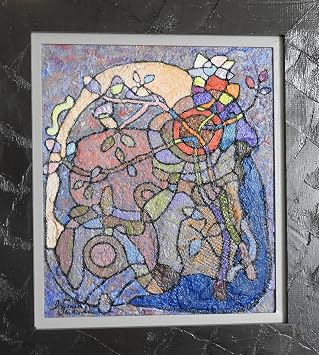 The title of "Thought Painting" by oil painting abstract painting. Tokiyu  Flower and Vase F10