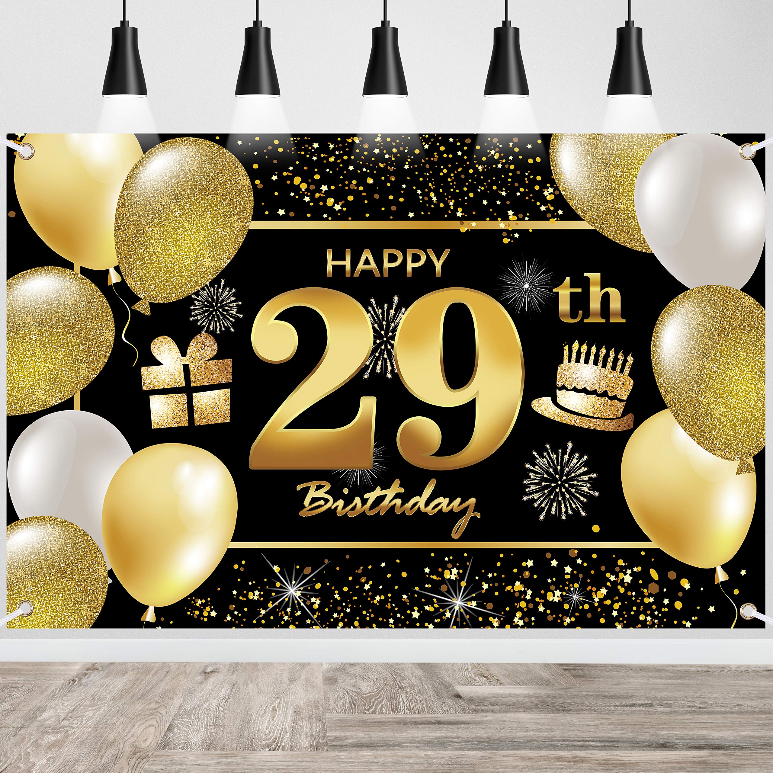 29th Happy Birthday Banner IMISI Birthday Decorations Birthday Backdrop Decorations for a Party