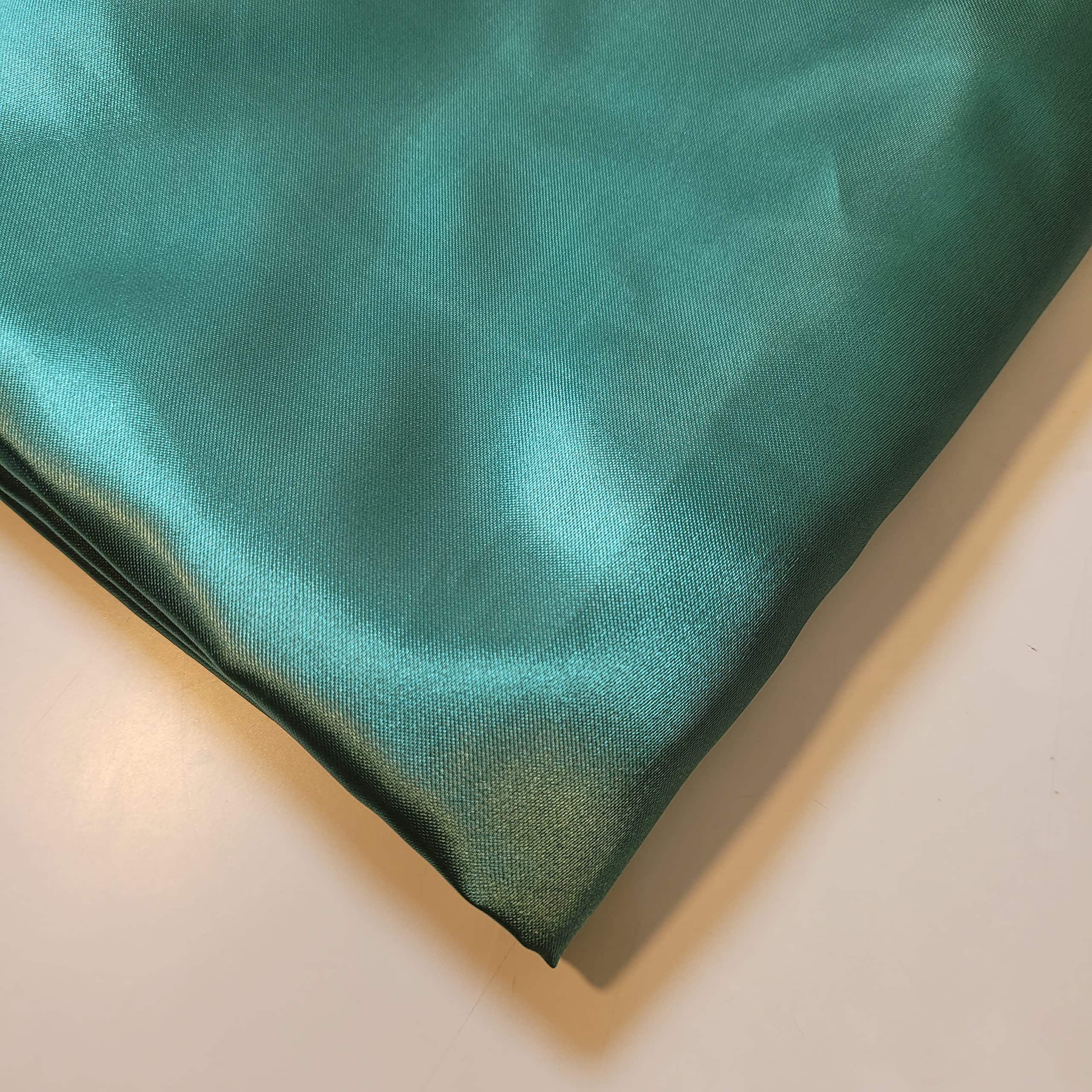 Silky Satin Fabric - Plain Solid Colour Luxury Dressmaking & Craft Material, Green, 5 Meter - Image 2