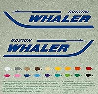 Vista 10 de Par de calcomanías Boston Whaler para barcos, calcomanías de vinilo, motor de barco, lote de 2, Blanco 010
