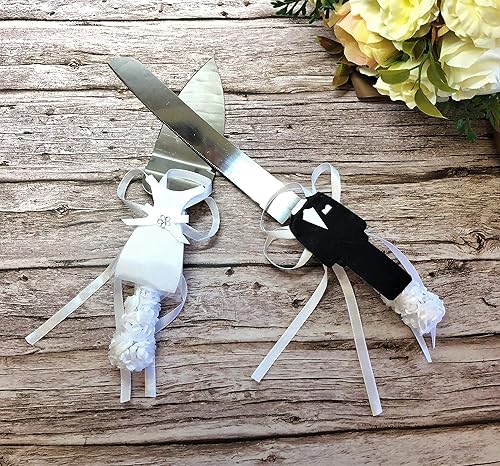 Miniatura 2 de Juego de cuchillos y servidores para tartas de boda (5706-W)