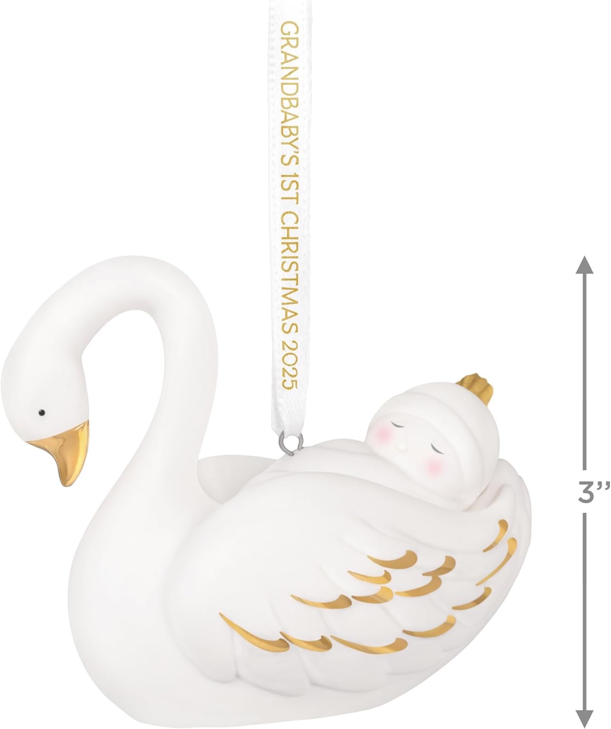 Hallmark Keepsake Christmas Ornament 2025, Grandbaby's First Christmas Swan 2025, Porcelain - Image 4
