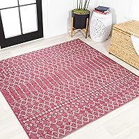 Vista 76 de JONATHAN Y Alfombra de área geométrica marroquí para interiores y exteriores 3X5 natural/negro, Ourika tejido texturizado para patio trasero, patio