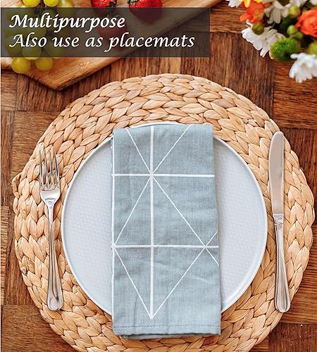 Miniatura 5 de Induslyfe Cesta de pared tejida colgante para decoración de pared, cestas africanas para decoración de pared bohemia, ratán de algodón de hierba