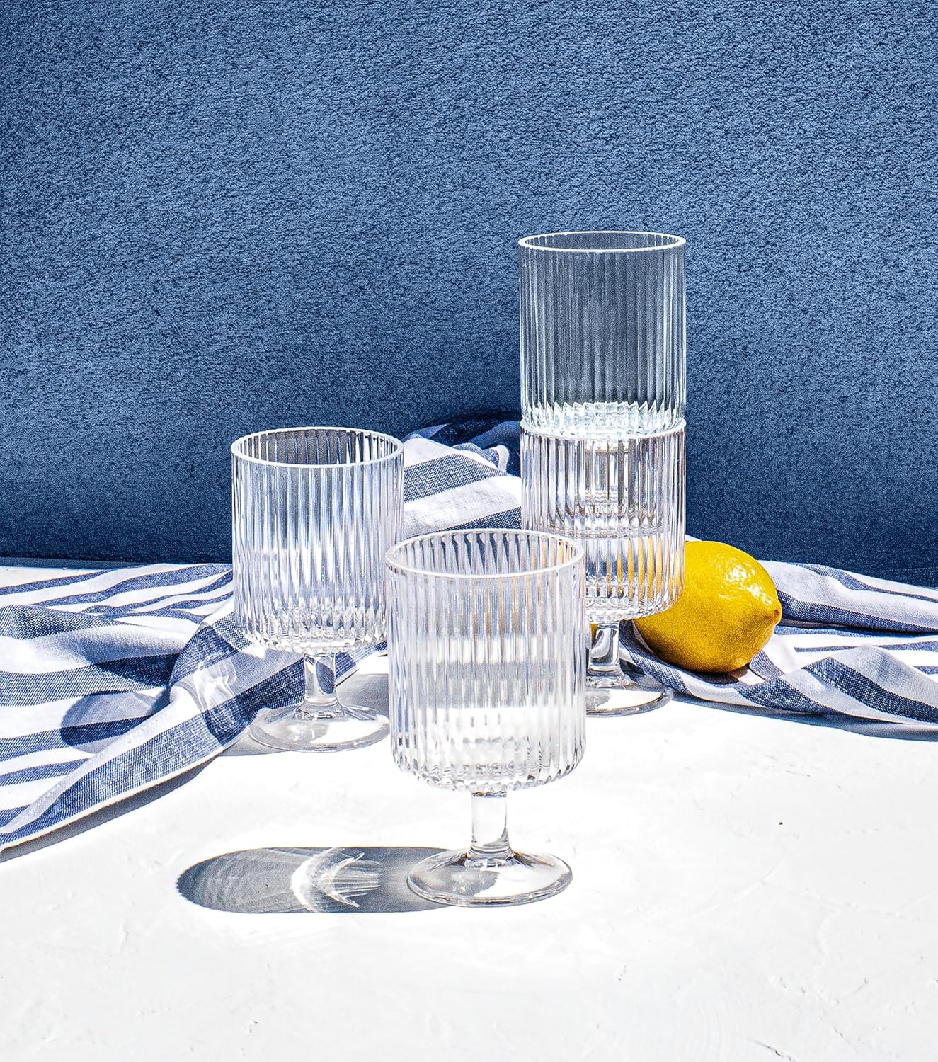 Mesa 10 oz Durable Acrylic Wine Glasses, Shatter-Resistant and Dishwasher-Safe Indoor/Outdoor Drinkware, Glass for Wine, Sangria, and Spritzers - Clear - Set of 6