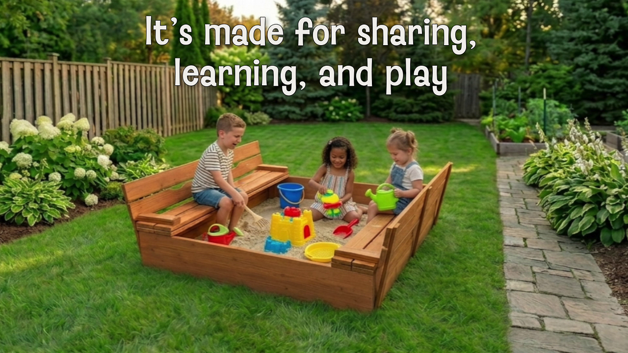 Amazon.com: Badger Basket Sandbox for Kids with Canopy & Benches