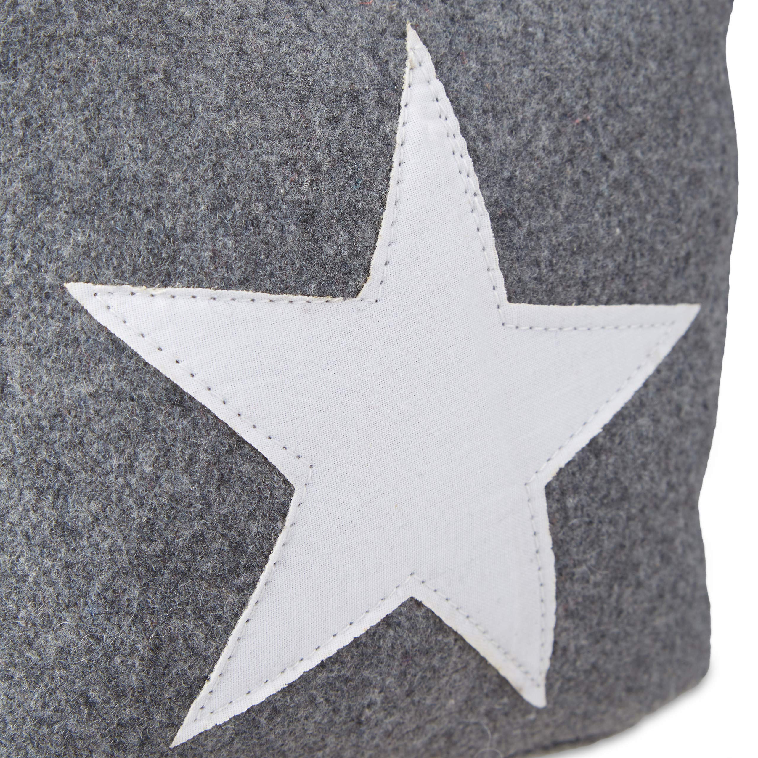 Set di 6 fermaporta a forma di stella, in tessuto, con maniglia, decorativo, 20 x 15 x 15 cm, grigio