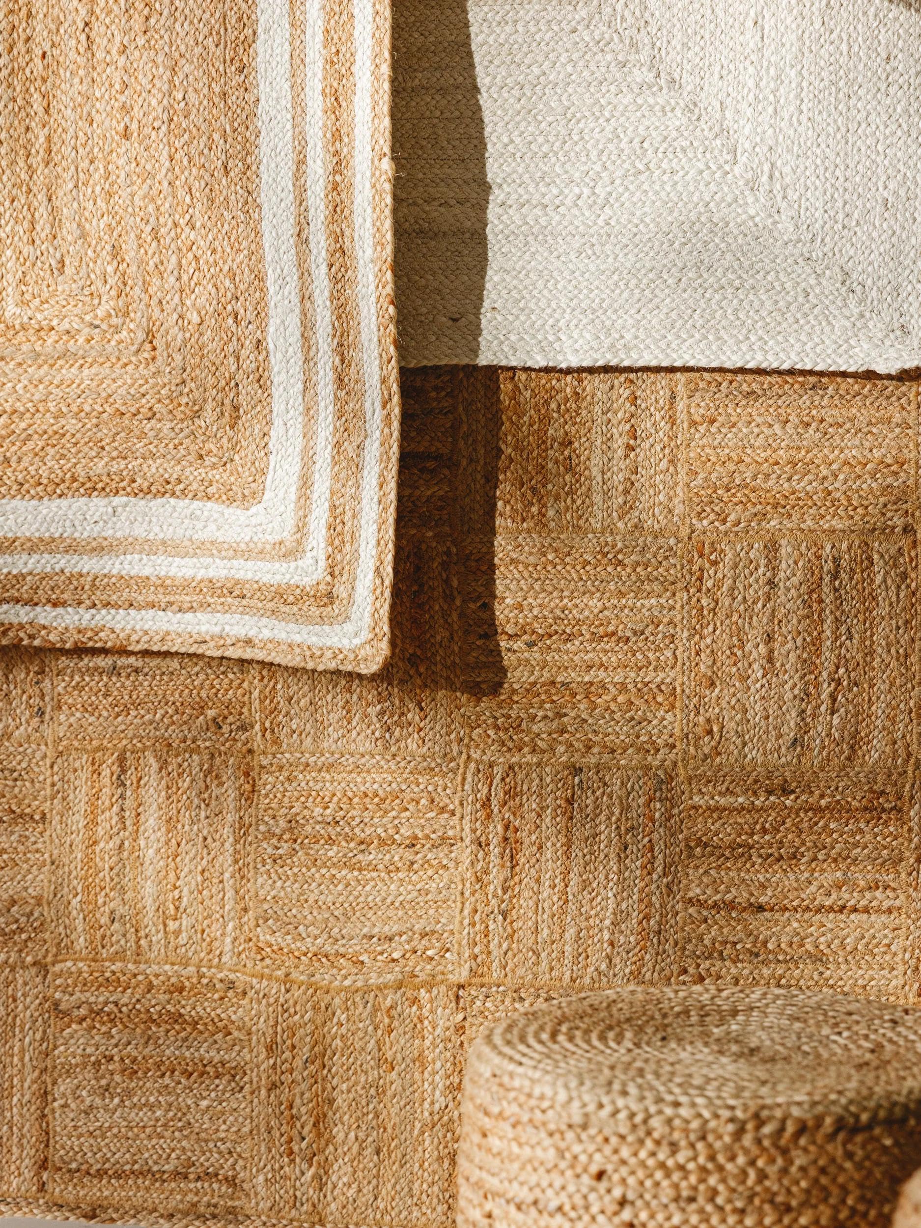 benuta Pure Jute Teppich Jutta - Natur 60x100 cm - Handgewebter Wohnzimmerteppich - Natürliches Boho Design - Für Fußbodenheizung geeignet
