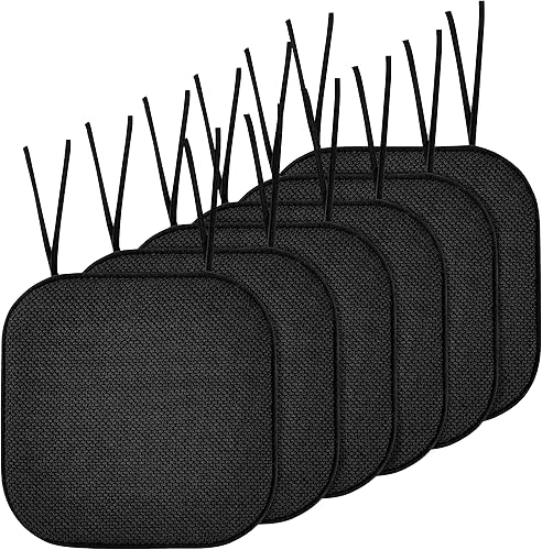 Miniatura 2 de Elegant Comfort Paquete de 6 fundas de cojín para silla, respaldo de goma antideslizante, 16 x 16 pulgadas, fundas gruesas de asiento de forma