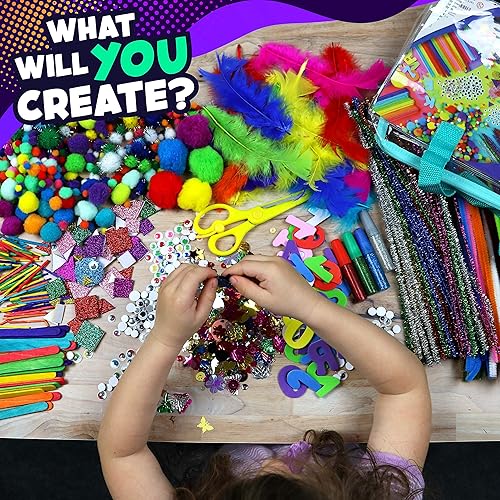 Miniatura 8 de Mega Arts and Crafts Kit para niños de 4 a 8 años, suministros de arte para niños pequeños para preescolar, jardín de infantes, proyectos de escuela