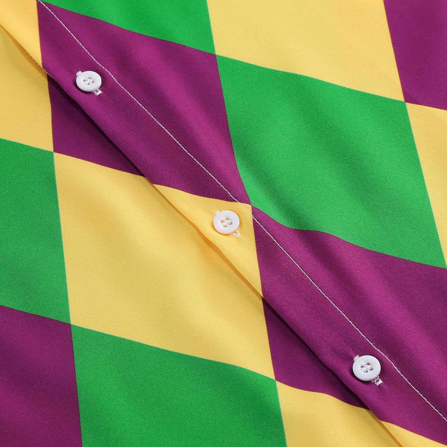 GRAJTCIN Mardi Gras Short Sleeve Shirt St.Patrick's Day American Flag Button Down Shirts 4th of July Patriotic Shirt for Men - Image 2