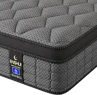 ENSHUI Colchão Queen híbrido de 30 cm em uma caixa, colchões firmes médios com espuma viscoelástica de gel e molas de bolso, alívio de pressão, resfriamento, suporte de borda, teste de 100 noites