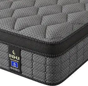 ENSHUI Colchão Queen híbrido de 30 cm em uma caixa, colchões firmes médios com espuma viscoelástica de gel e molas de bolso, alívio de pressão, resfriamento, suporte de borda, teste de 100 noites