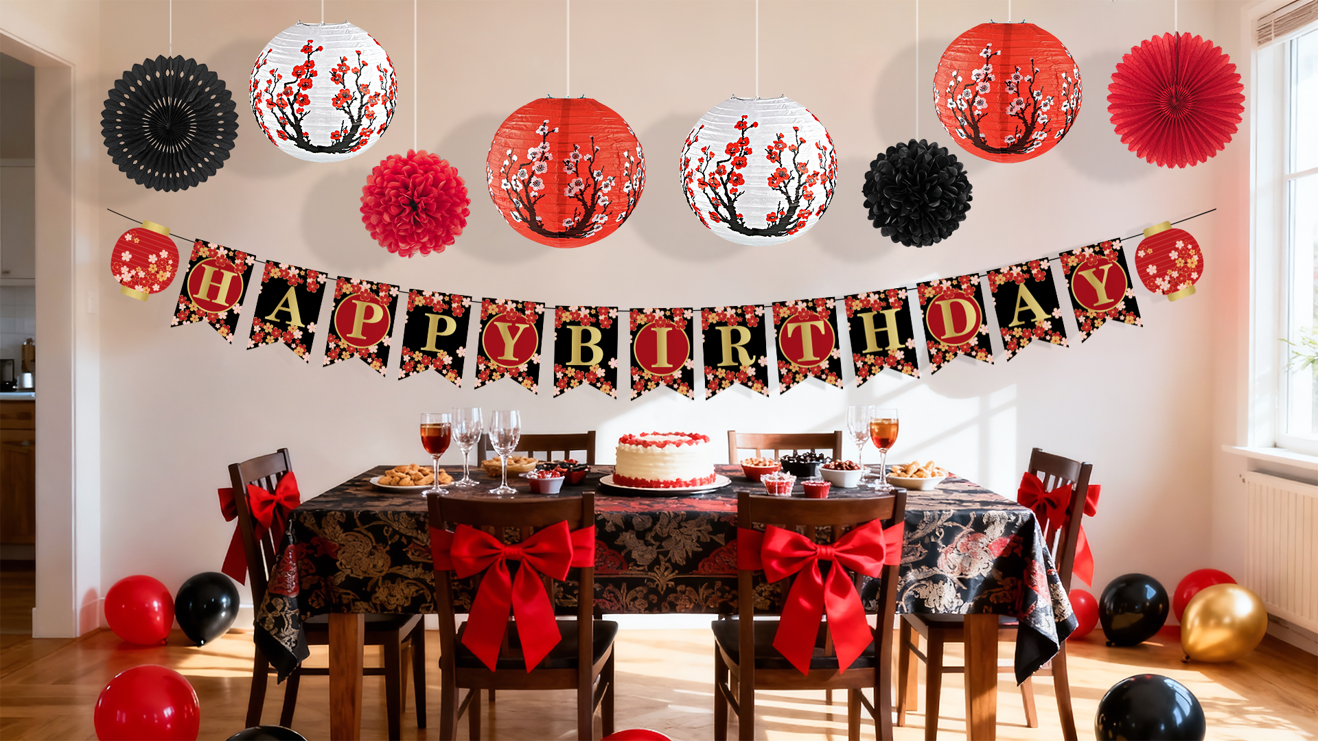 Hades Decorazioni per feste Hibachi - Forniture di compleanno giapponesi - Decorazioni a tema Giappone - Forniture per feste per adulti e bambini